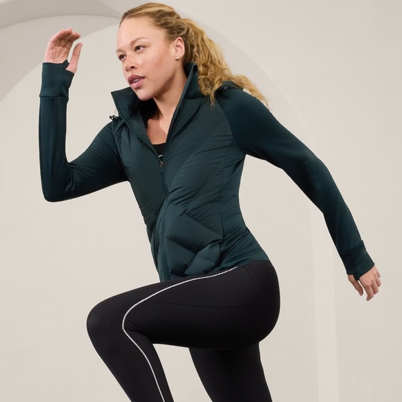 Athleta Inlet Down Filled Jacket Cypress Green Womens XXS - Picture 1 of 16